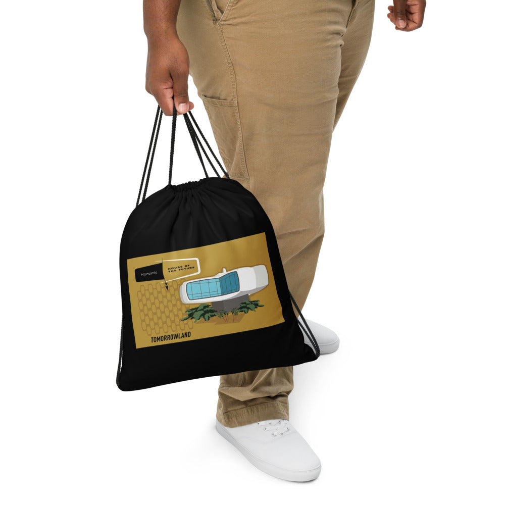 HOUSE OF THE FUTURE isolated Drawstring Bag