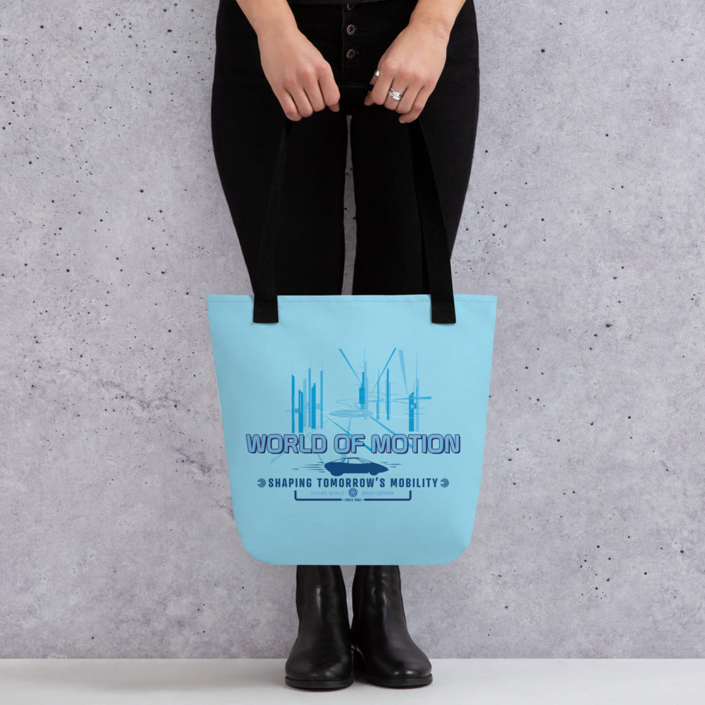 WORLD OF MOTION center core Tote Bag