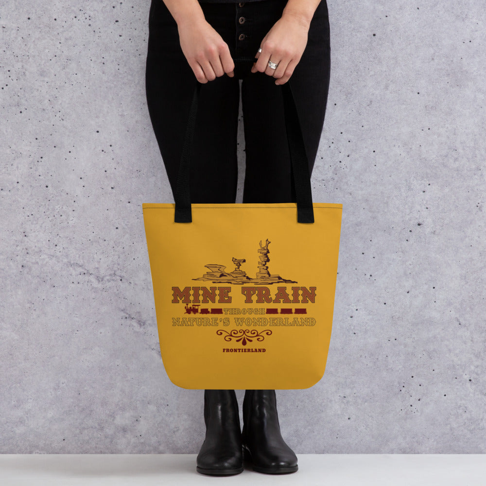 MINE TRAIN THROUGH NATURE'S WONDERLAND title Tote Bag