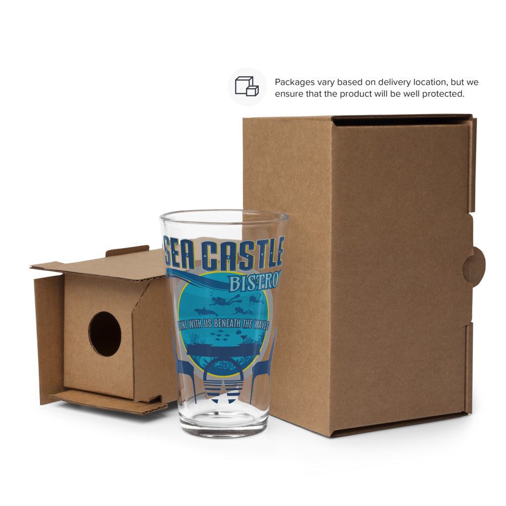HORIZONS sea castle bistro Pint Glass