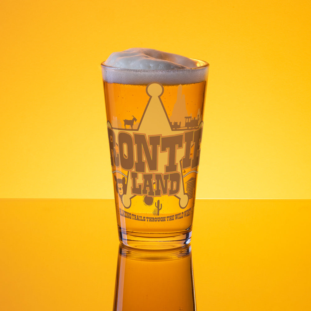MK FRONTIERLAND title Pint Glass
