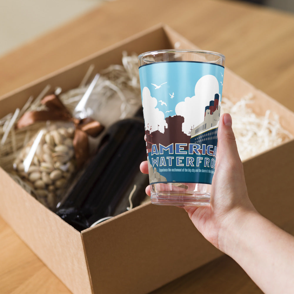 TDS AMERICAN WATERFRONT port title Pint Glass