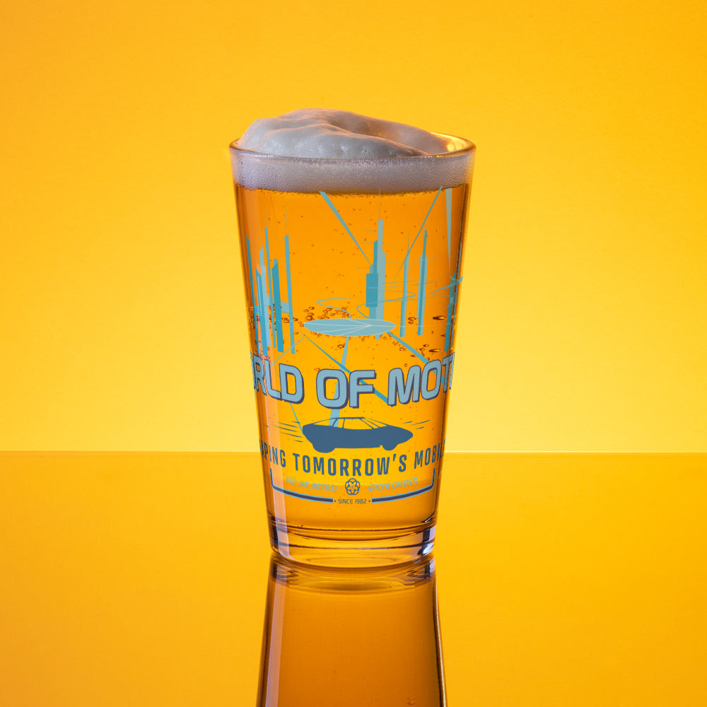 WORLD OF MOTION center core Pint Glass