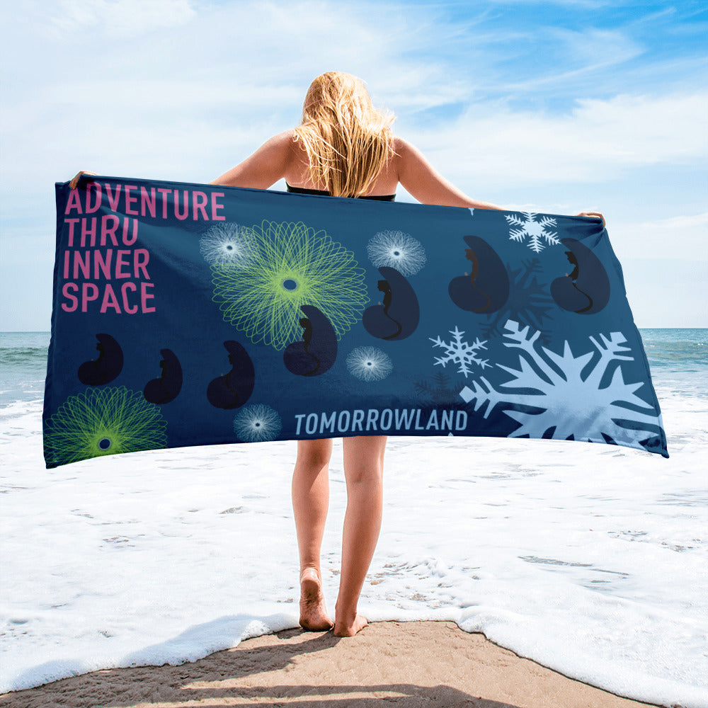 ADVENTURE THRU INNER SPACE poster Beach Towel