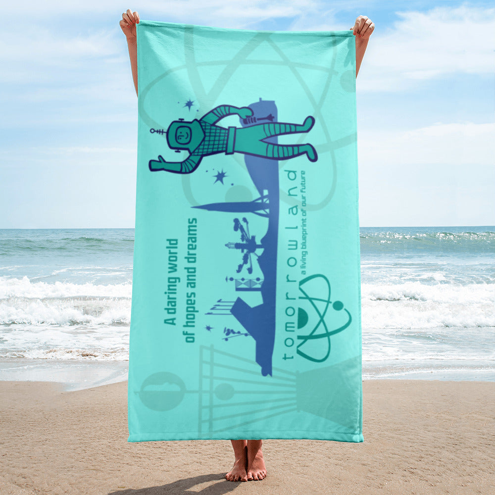 TOMORROWLAND 1955 astronaut Beach Towel
