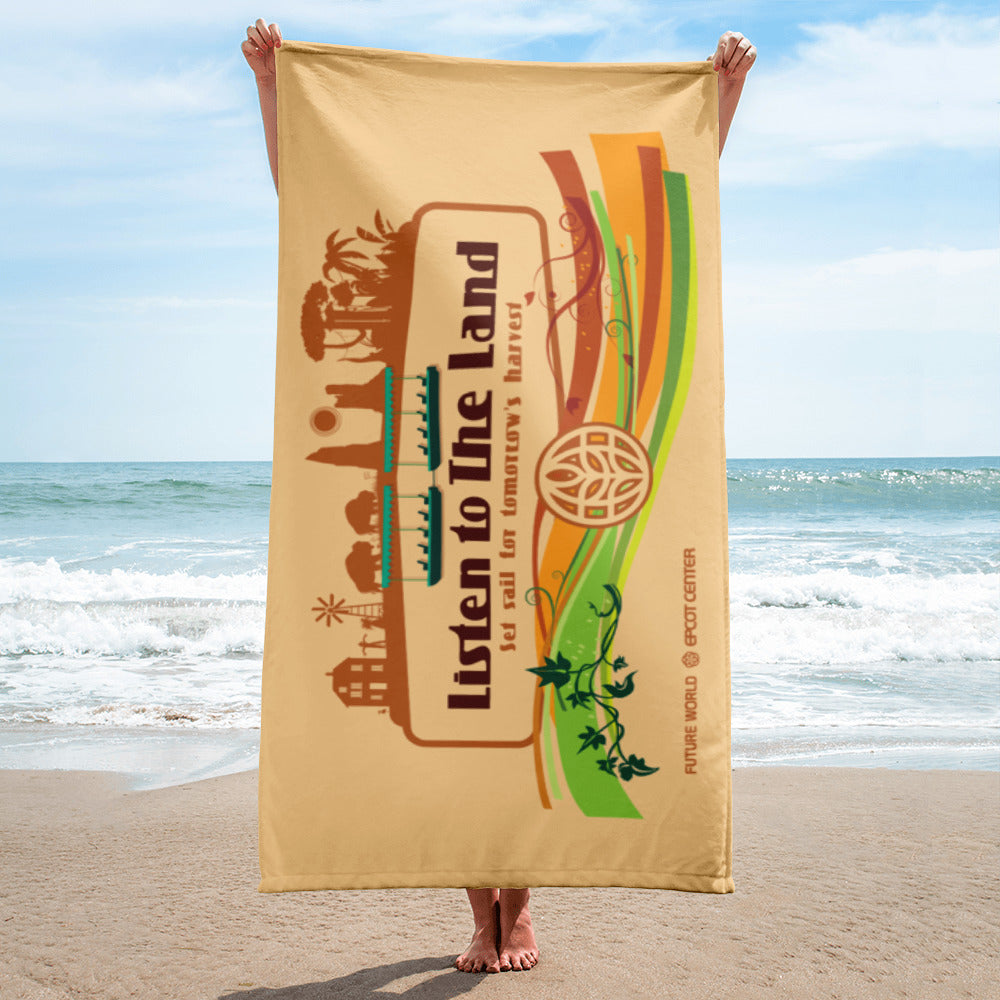 THE LAND listen to the land Beach Towel