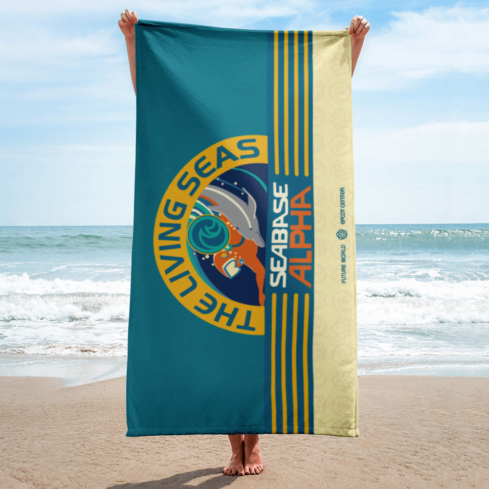 THE LIVING SEAS seabase alpha Beach Towel