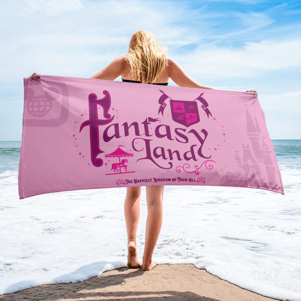 FANTASYLAND title Beach Towel