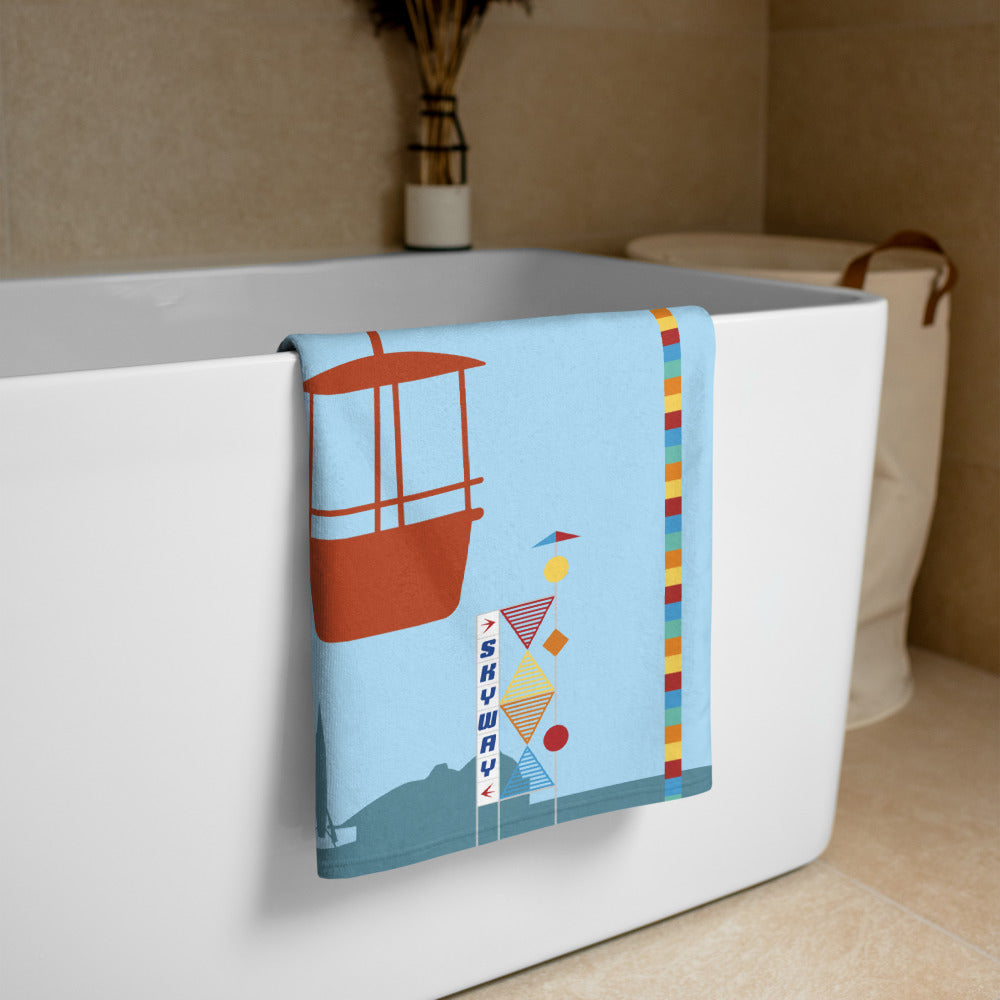 SKYWAY 1957 tower Beach Towel