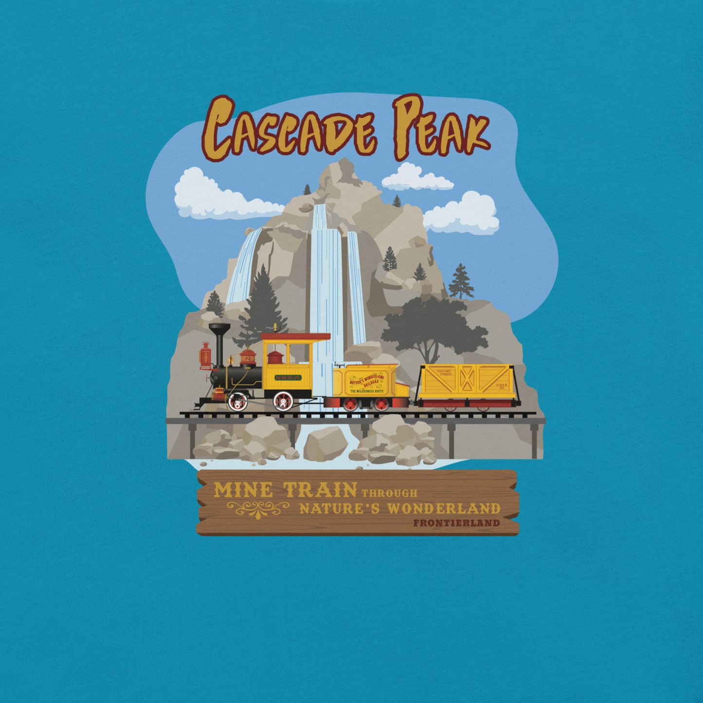 MINE TRAIN THROUGH NATURE'S WONDERLAND cascade peak T-Shirt