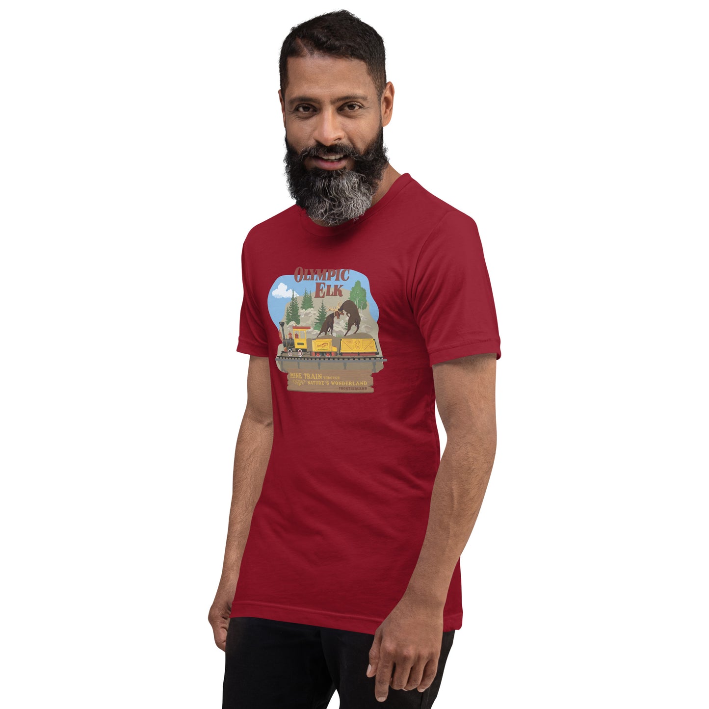 MINE TRAIN THROUGH NATURE'S WONDERLAND olympic elk T-Shirt