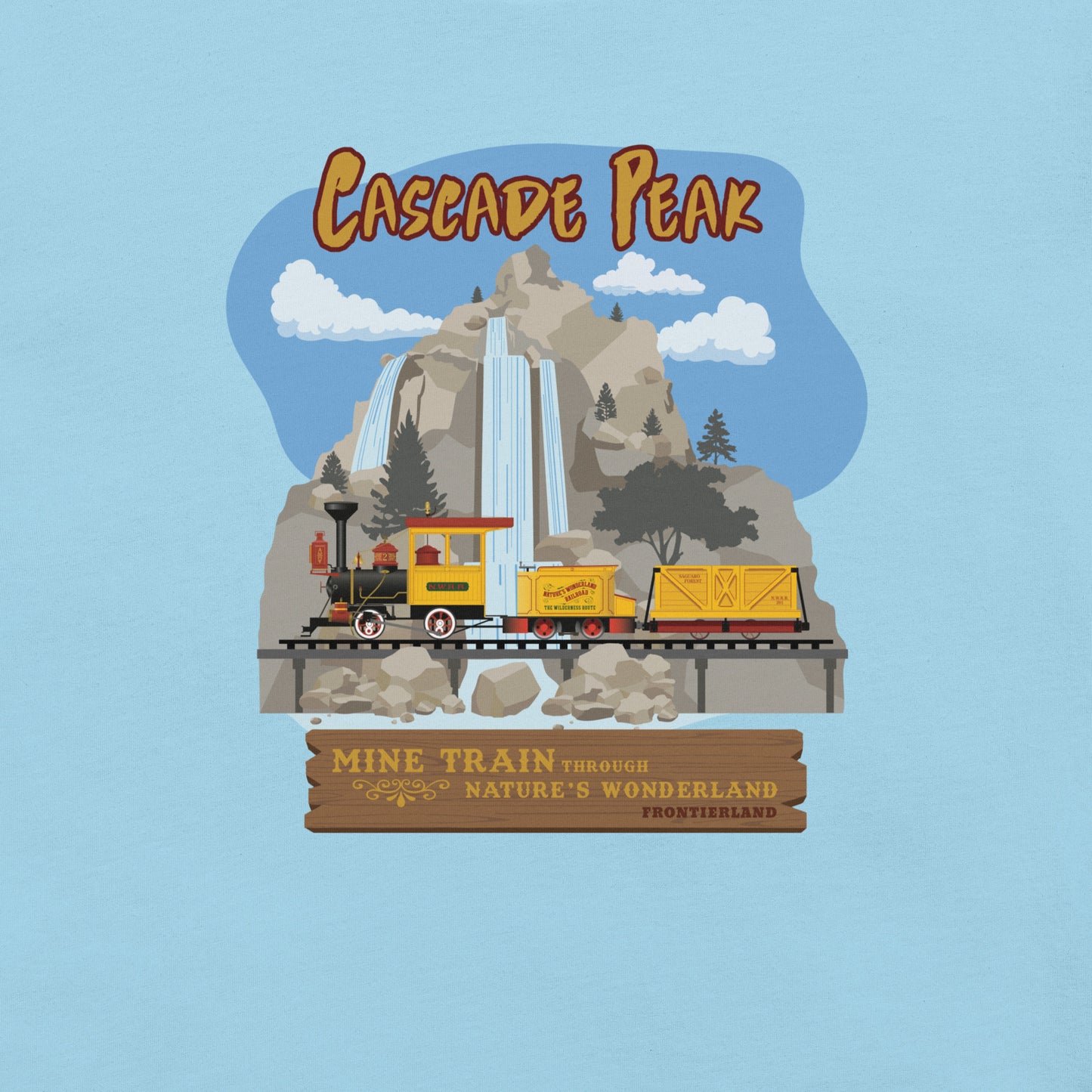 MINE TRAIN THROUGH NATURE'S WONDERLAND cascade peak T-Shirt