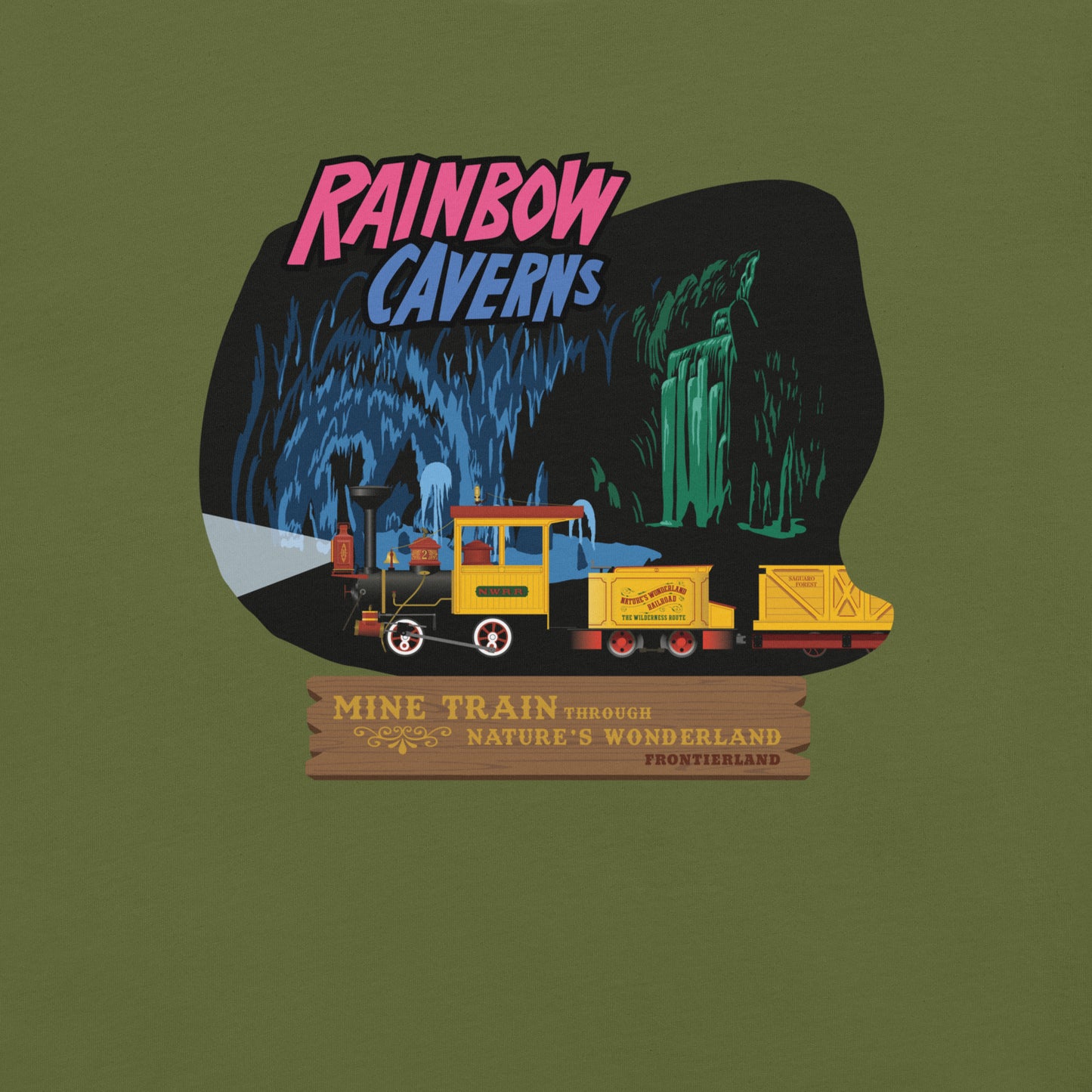 MINE TRAIN THROUGH NATURE'S WONDERLAND rainbow caverns T-Shirt