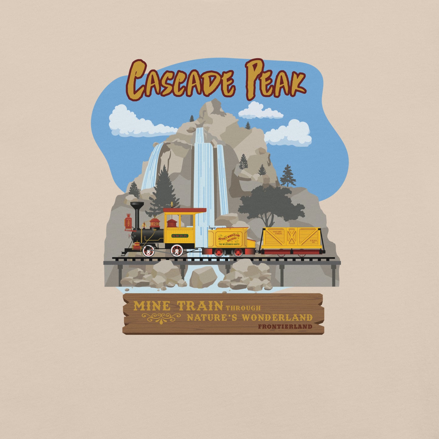 MINE TRAIN THROUGH NATURE'S WONDERLAND cascade peak T-Shirt