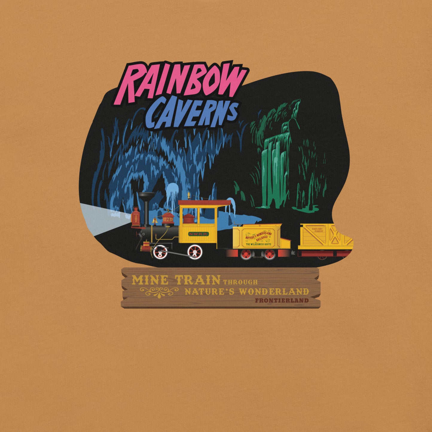 MINE TRAIN THROUGH NATURE'S WONDERLAND rainbow caverns T-Shirt