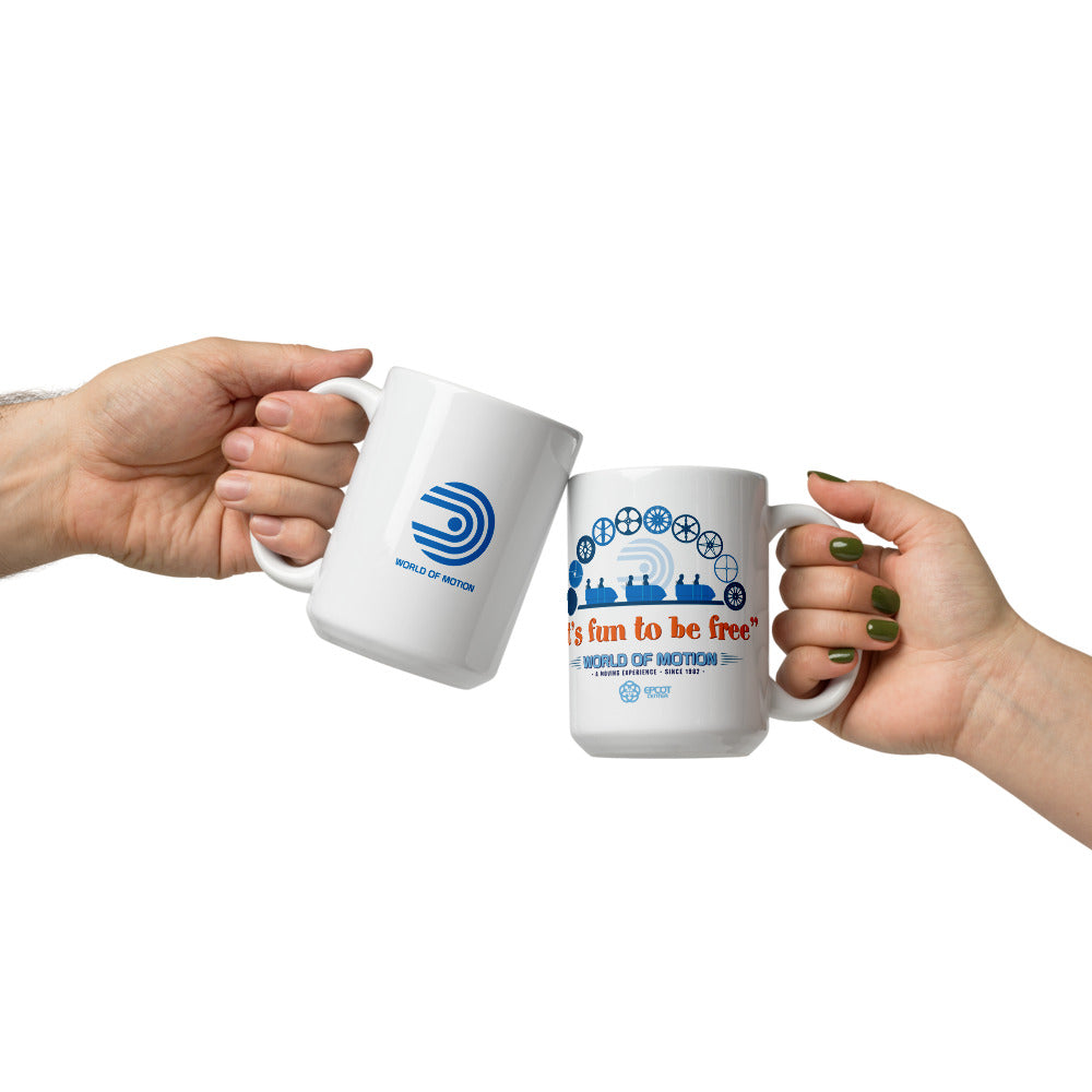 WORLD OF MOTION fun to be free Mugs (3 sizes)