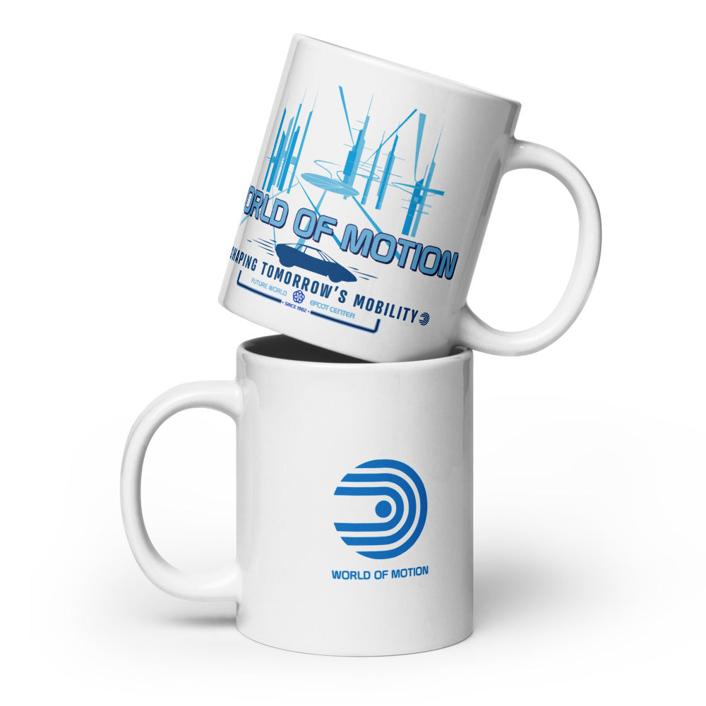 WORLD OF MOTION center core Mugs (3 sizes)