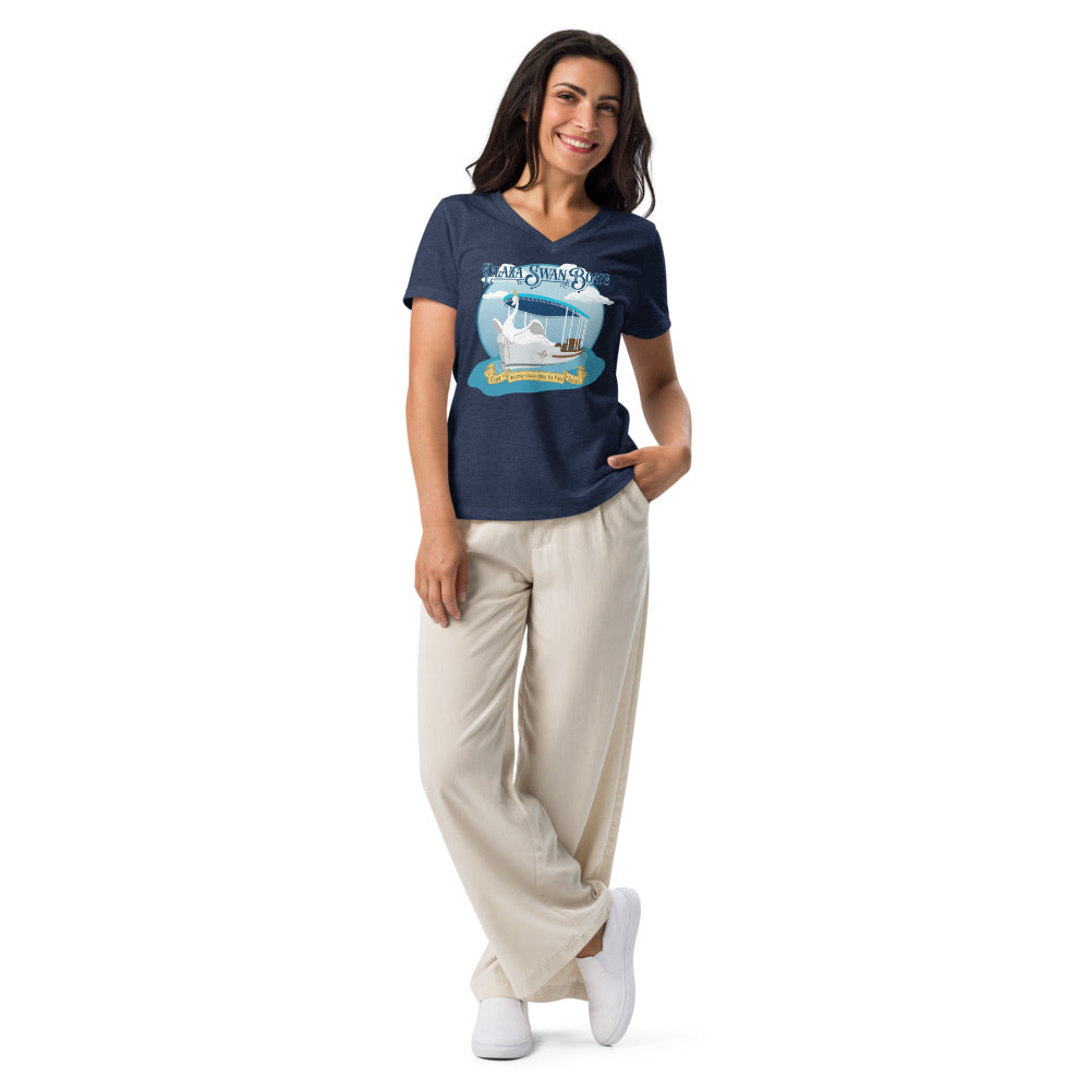 MK MAIN STREET plaza swan boats Women’s V-neck t-shirt