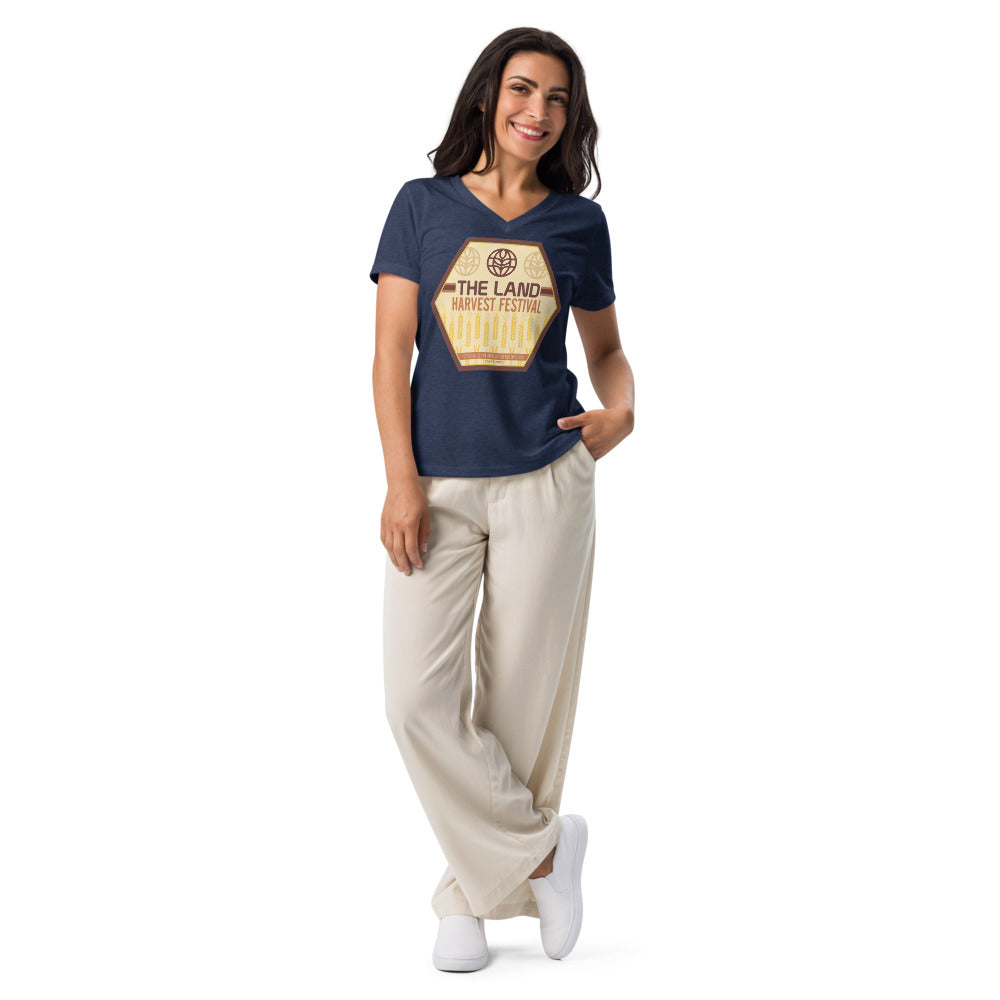 THE LAND harvest festival Women’s V-neck t-shirt