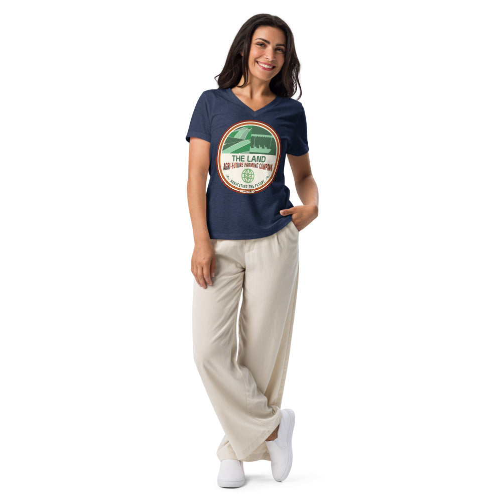 THE LAND agri-future Women’s V-neck t-shirt