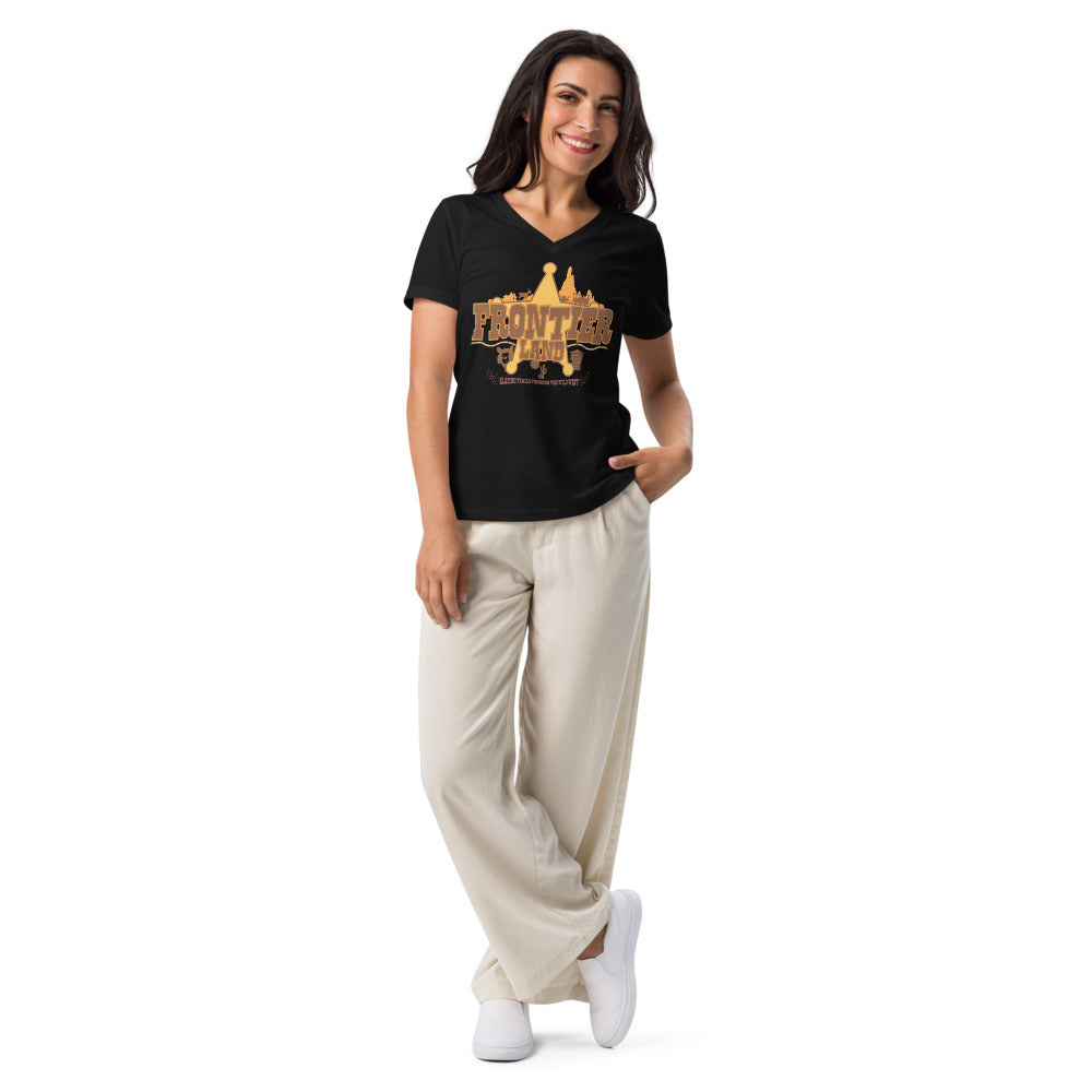 MK FRONTIERLAND title Women’s relaxed v-neck t-shirt