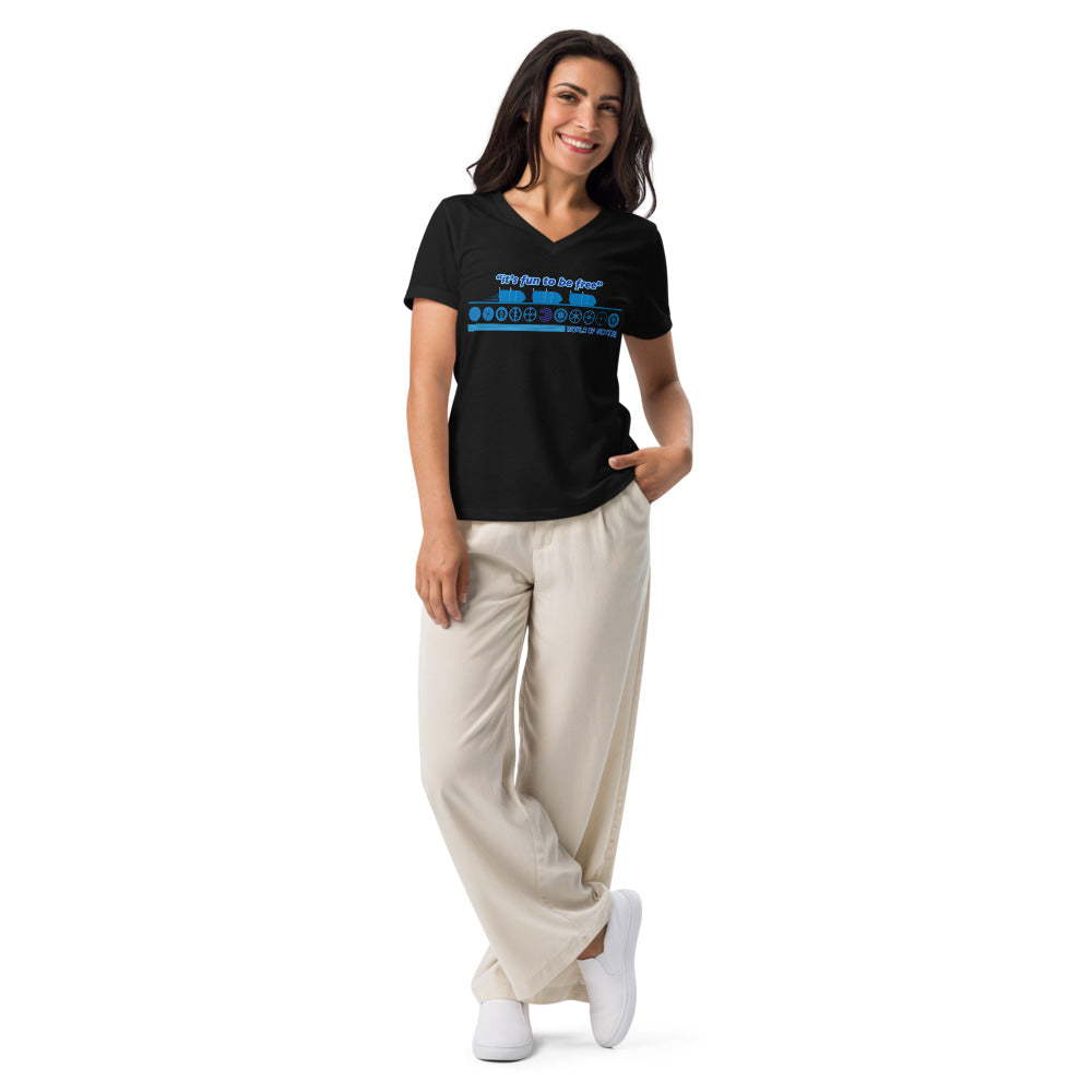 WORLD OF MOTION icons Women’s V-neck t-shirt
