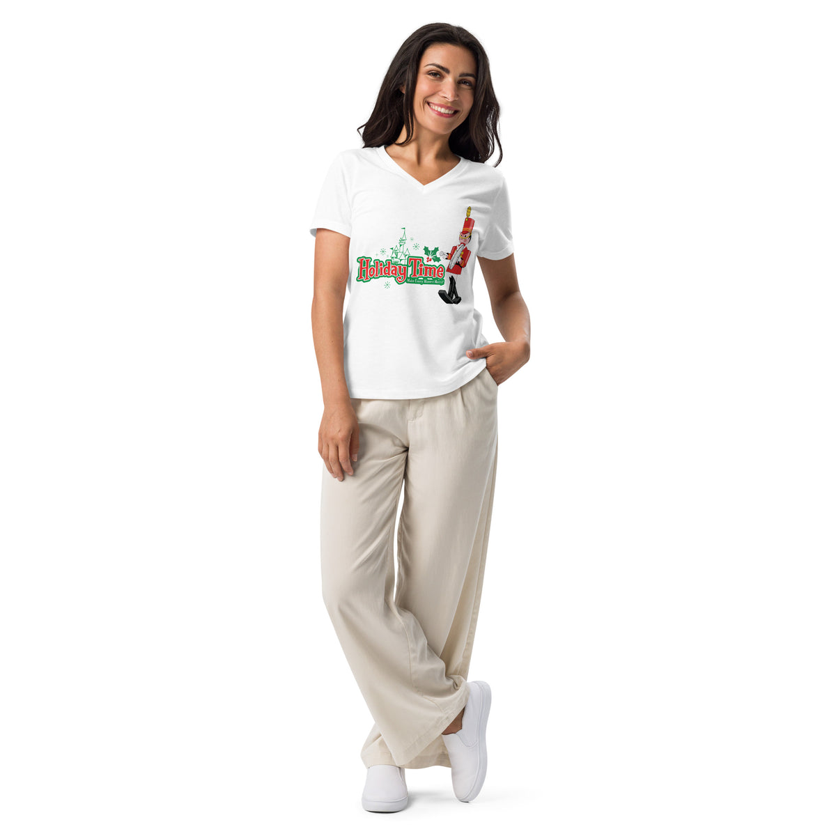 DL HOLIDAY TIME toy soldiers Women’s V-neck T-shirt