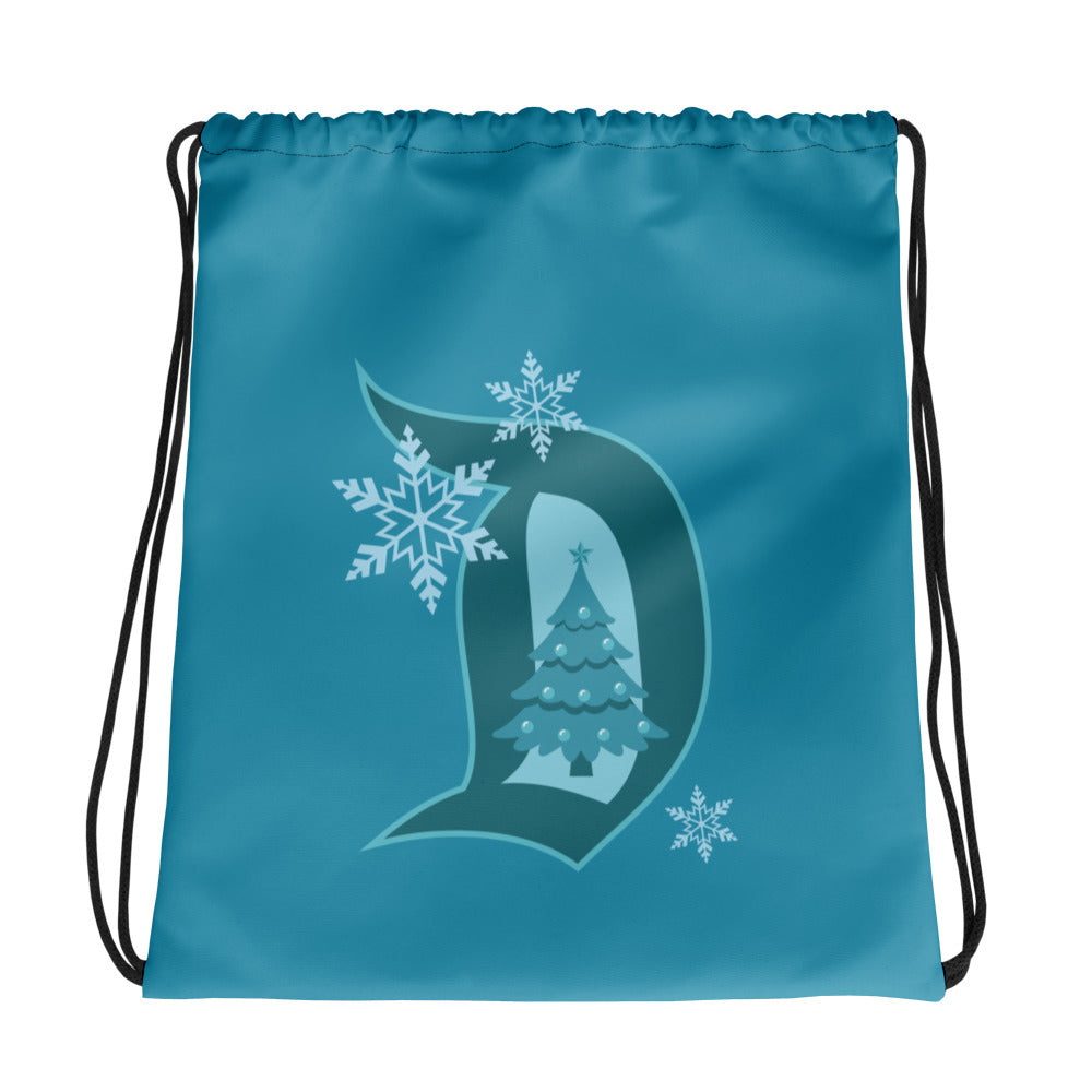 DL HOLIDAY TIME future house Drawstring Bag