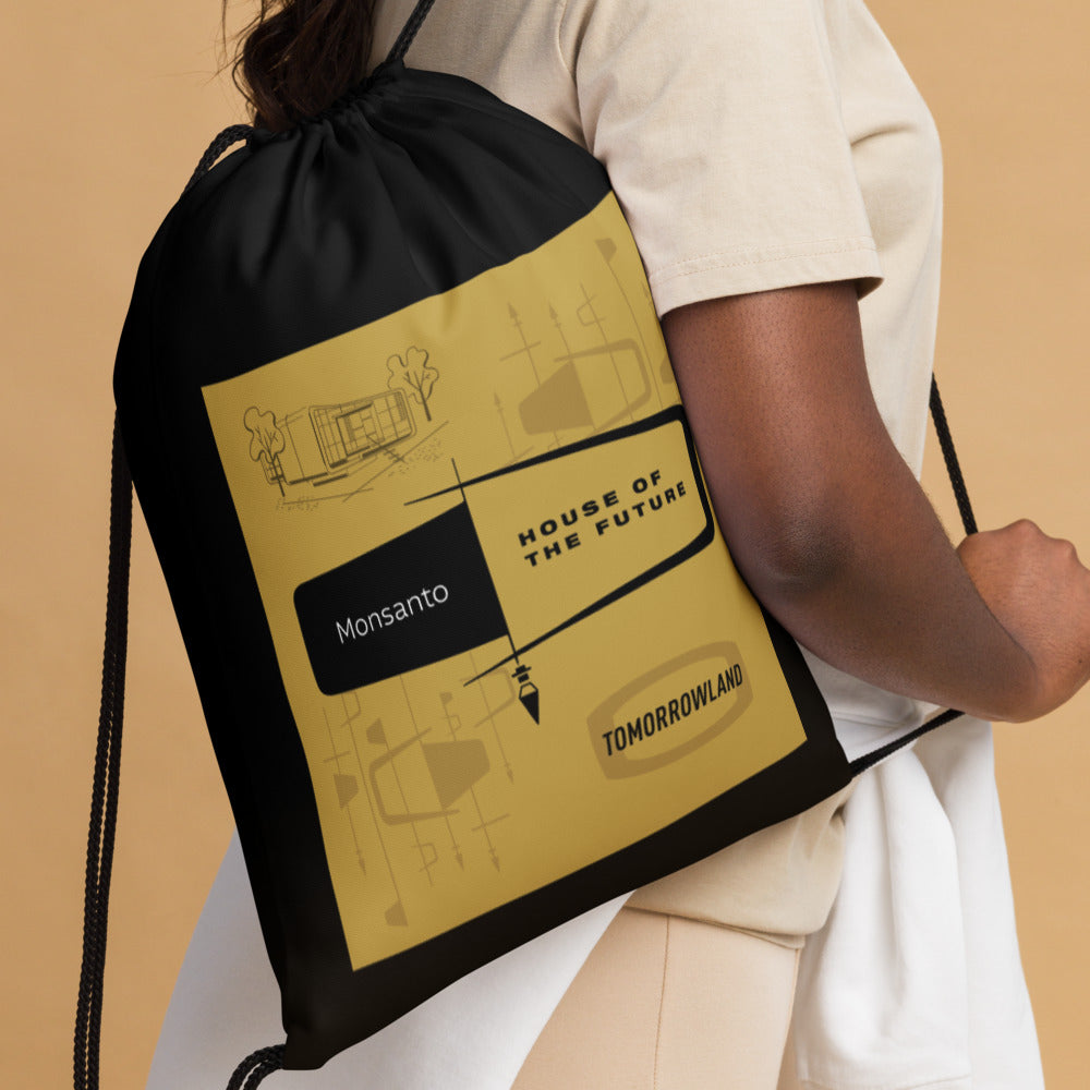 HOUSE OF THE FUTURE title block Drawstring Bag