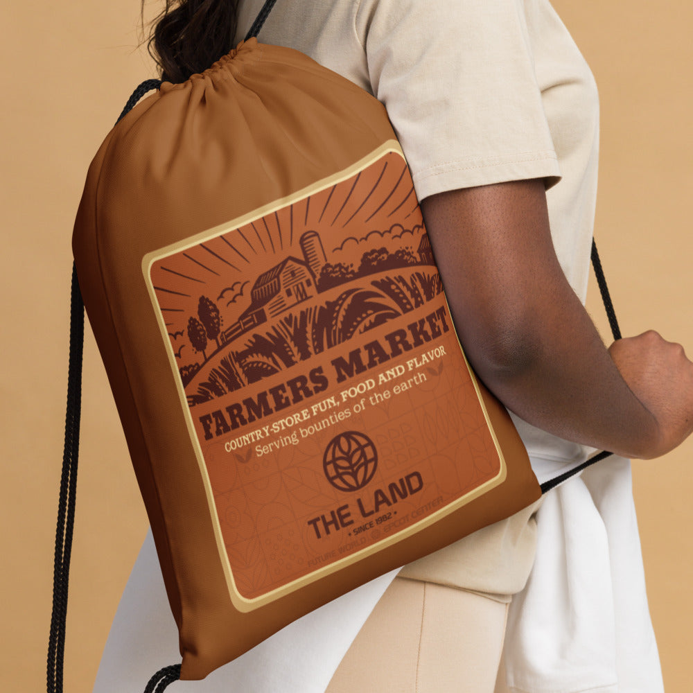 THE LAND farmers market Drawstring Bag
