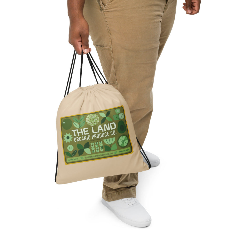 THE LAND organic produce Drawstring Bag