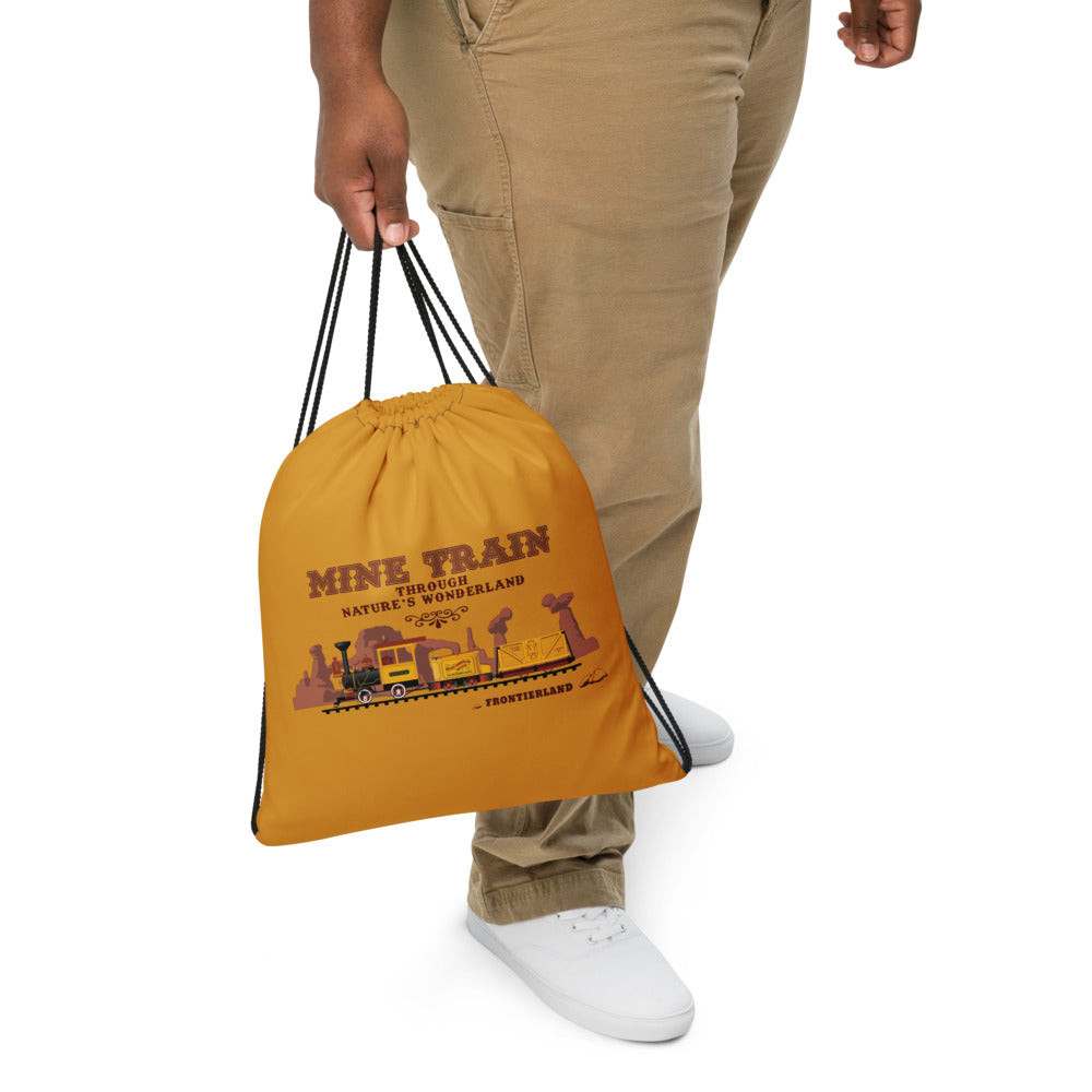 MINE TRAIN THROUGH NATURE'S WONDERLAND train Drawstring Bag