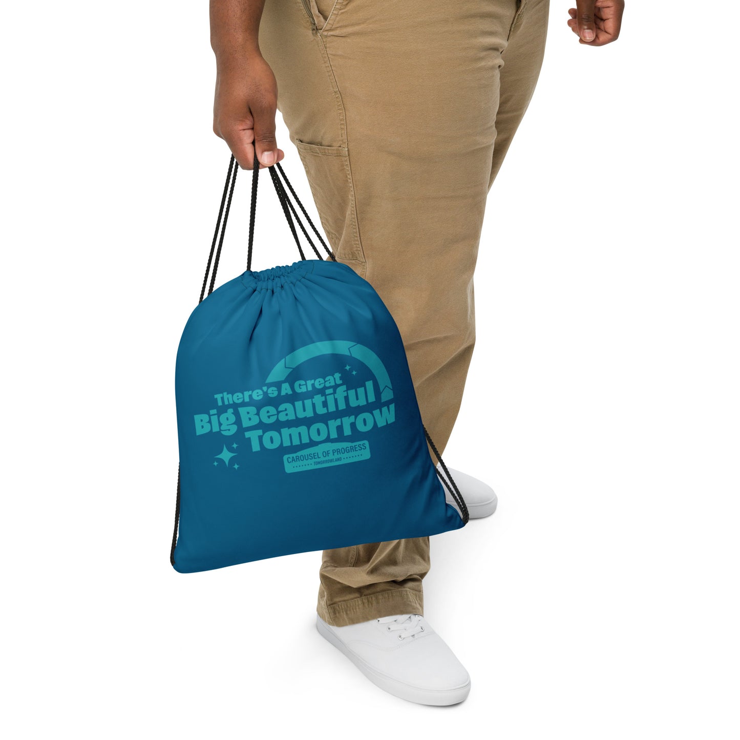CAROUSEL OF PROGRESS beautiful tomorrow Drawstring Bag