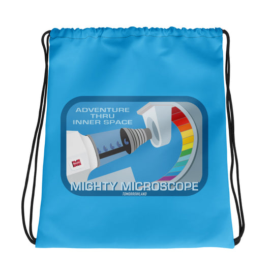 ADVENTURE THRU INNER SPACE mighty microscope Drawstring Bag