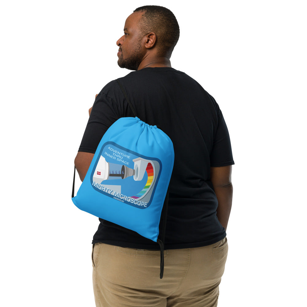 ADVENTURE THRU INNER SPACE mighty microscope Drawstring Bag
