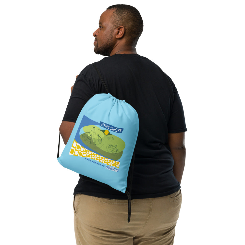 FLYING SAUCERS scene Drawstring Bag