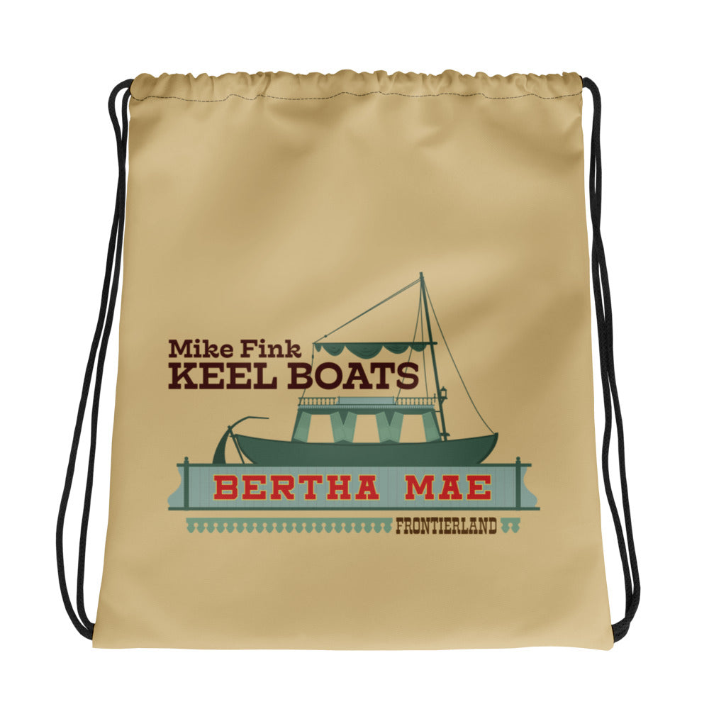 MIKE FINK KEEL BOATS bertha mae Drawstring Bag