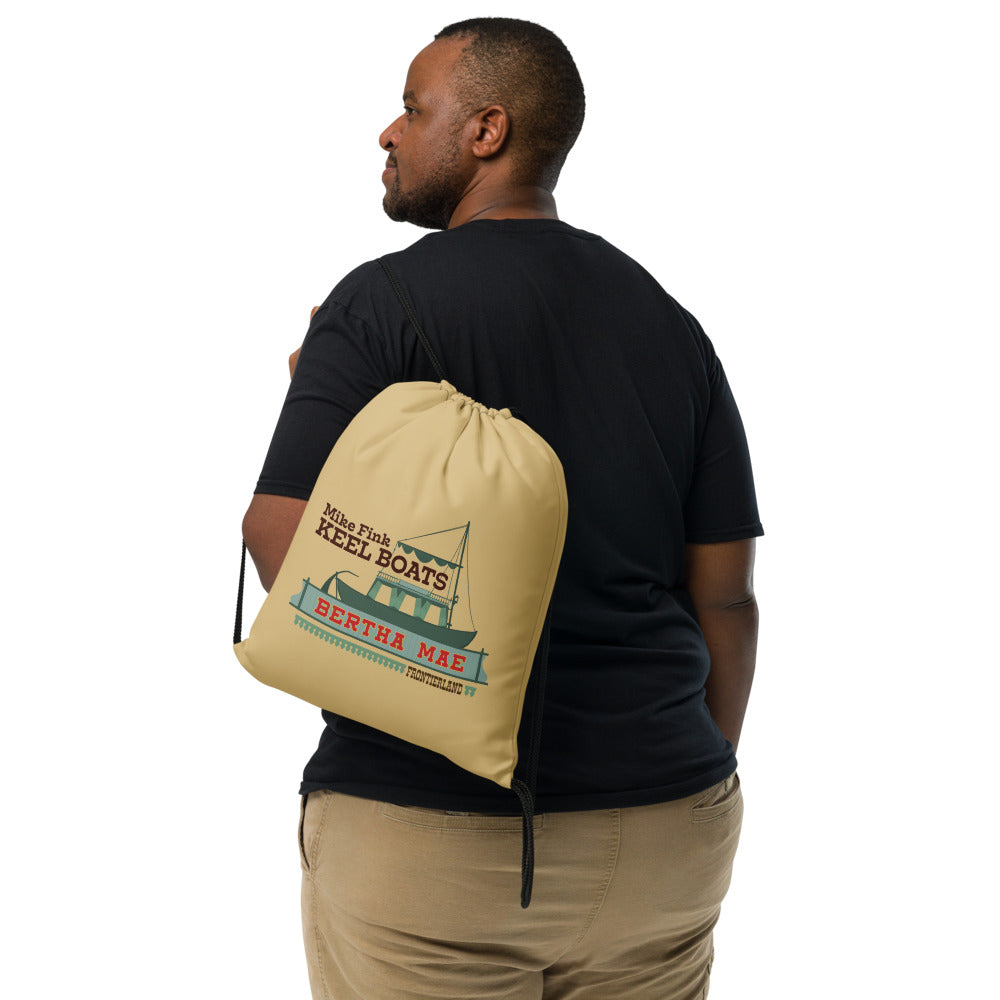 MIKE FINK KEEL BOATS bertha mae Drawstring Bag