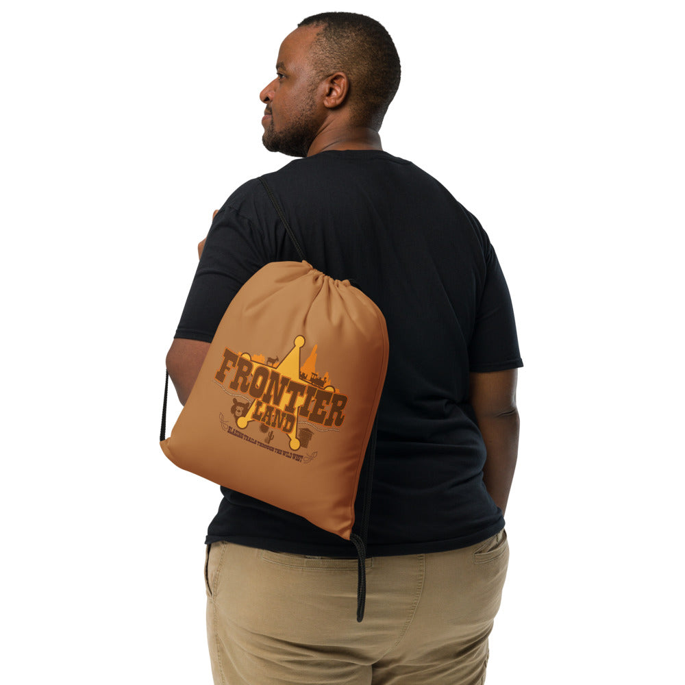 MK FRONTIERLAND title Drawstring Bag