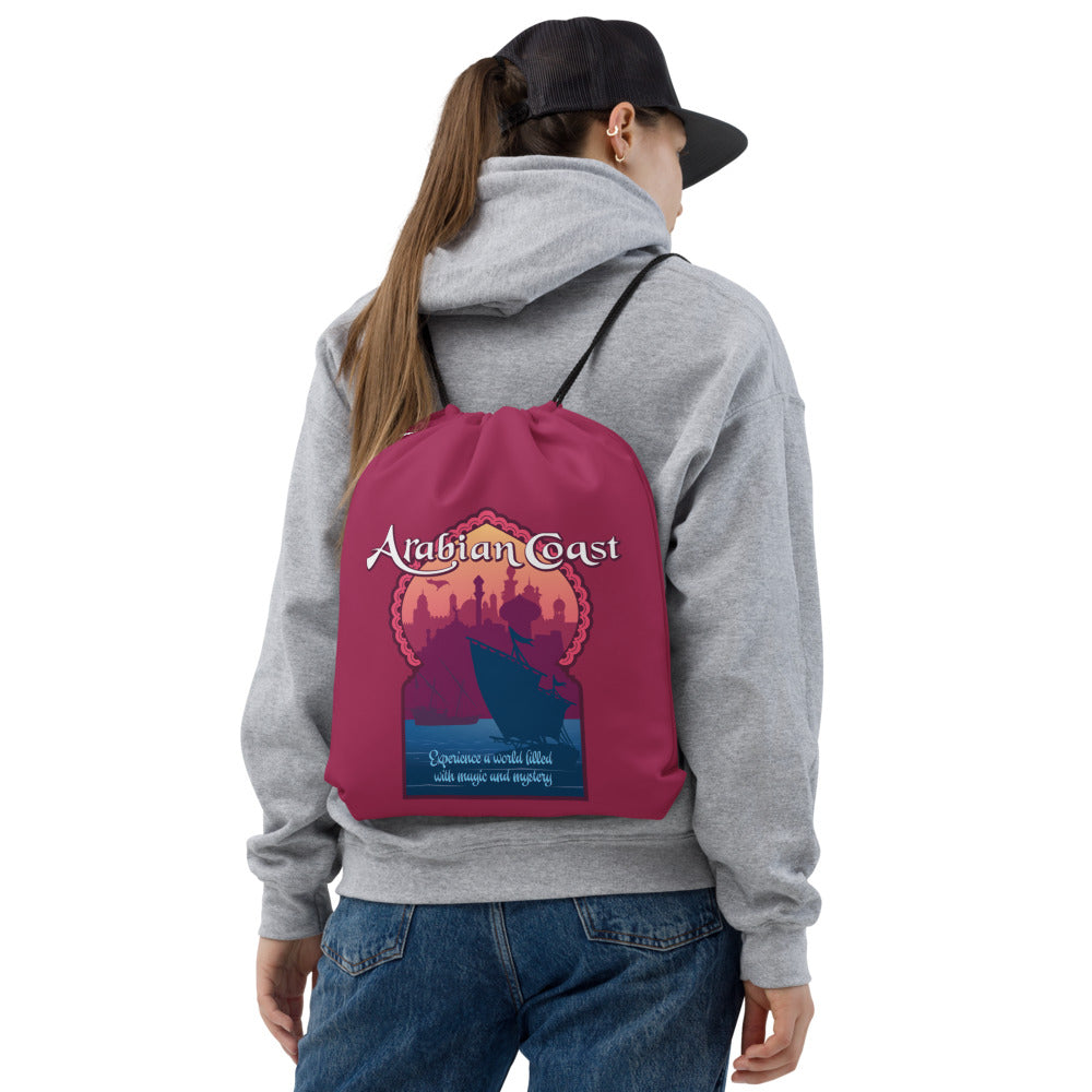 TDS ARABIAN COAST port title Drawstring Bag