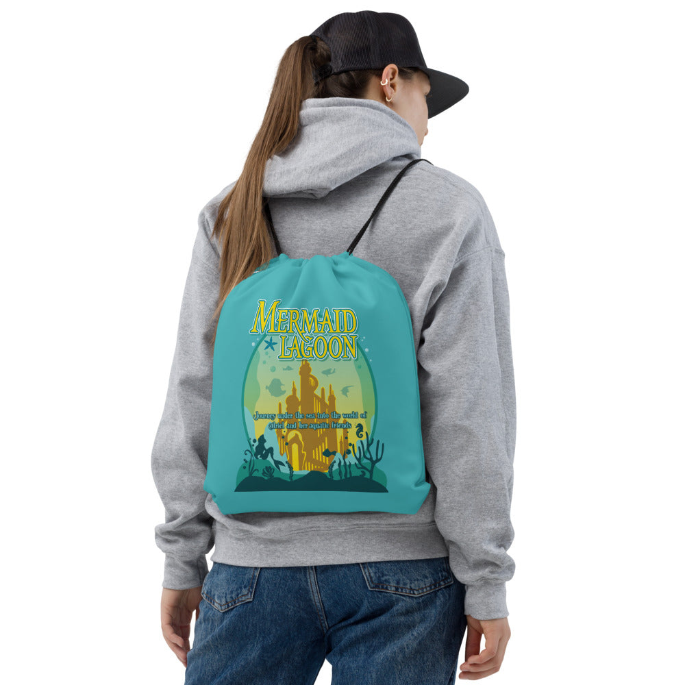 TDS MERMAID LAGOON port title Drawstring Bag