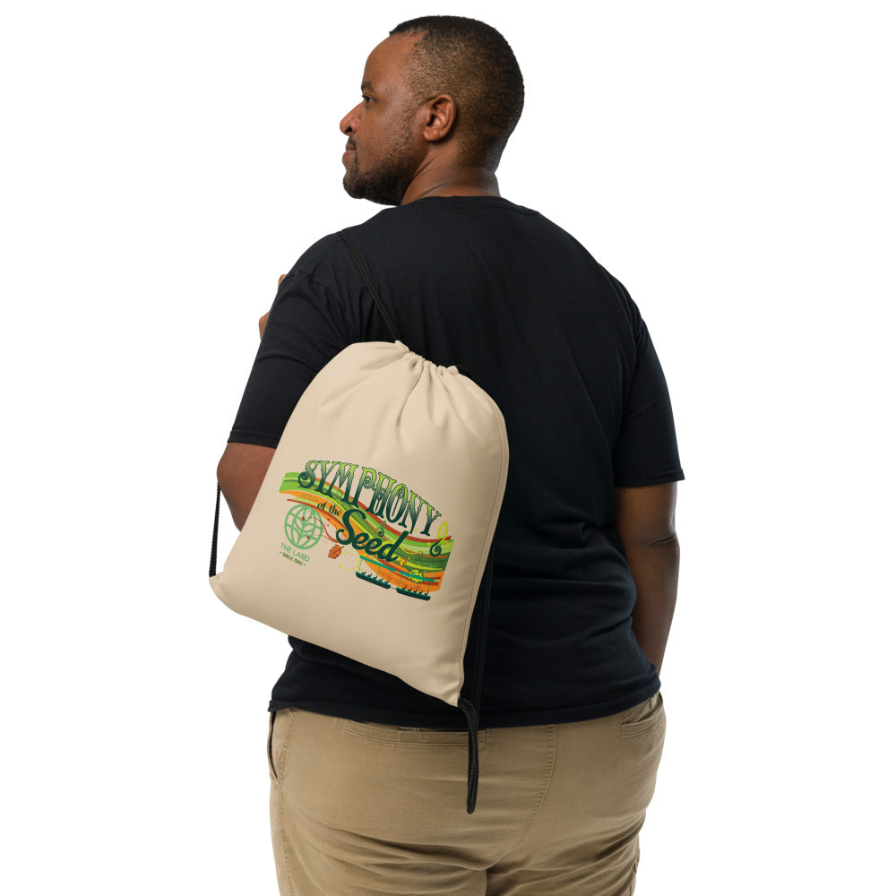THE LAND symphony of the seed Drawstring Bag