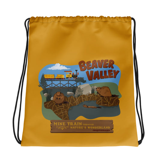 MINE TRAIN THROUGH NATURE'S WONDERLAND beaver valley Drawstring Bag