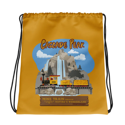 MINE TRAIN THROUGH NATURE'S WONDERLAND cascade peak Drawstring Bag