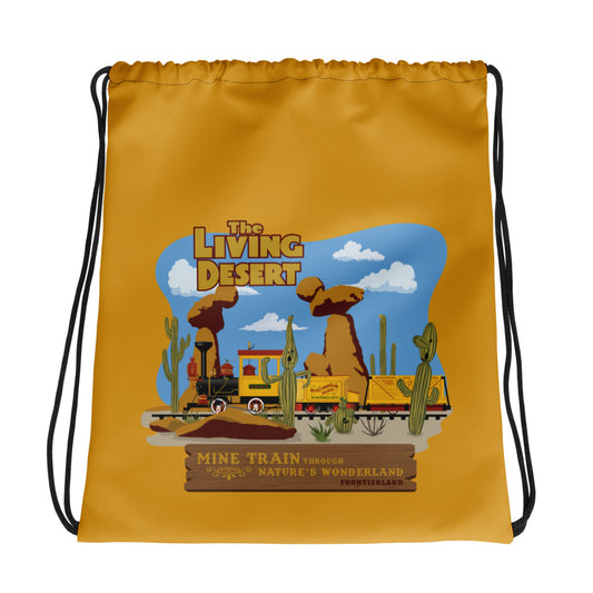 MINE TRAIN THROUGH NATURE'S WONDERLAND living desert Drawstring Bag
