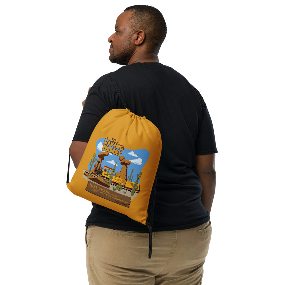 MINE TRAIN THROUGH NATURE'S WONDERLAND living desert Drawstring Bag