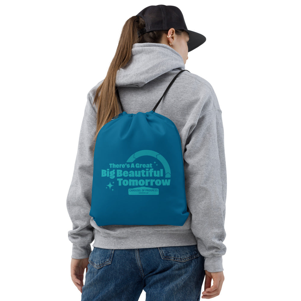 CAROUSEL OF PROGRESS beautiful tomorrow Drawstring Bag