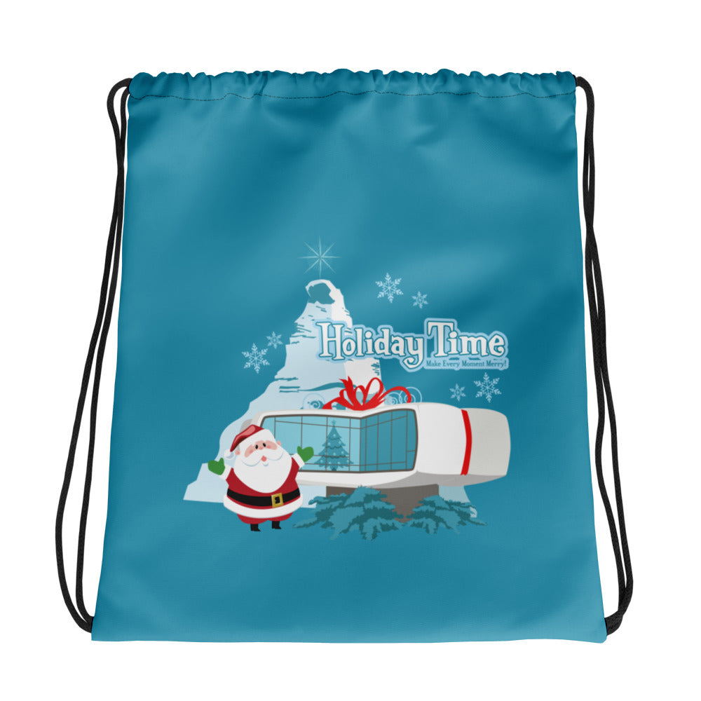 DL HOLIDAY TIME future house Drawstring Bag