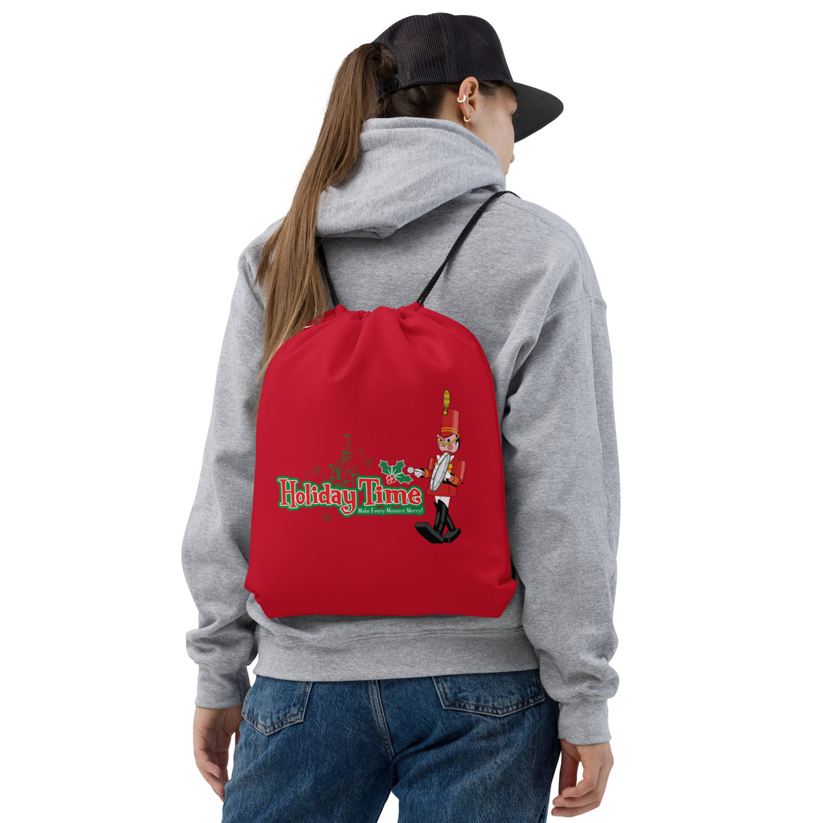 DL HOLIDAY TIME toy soldiers Drawstring Bag