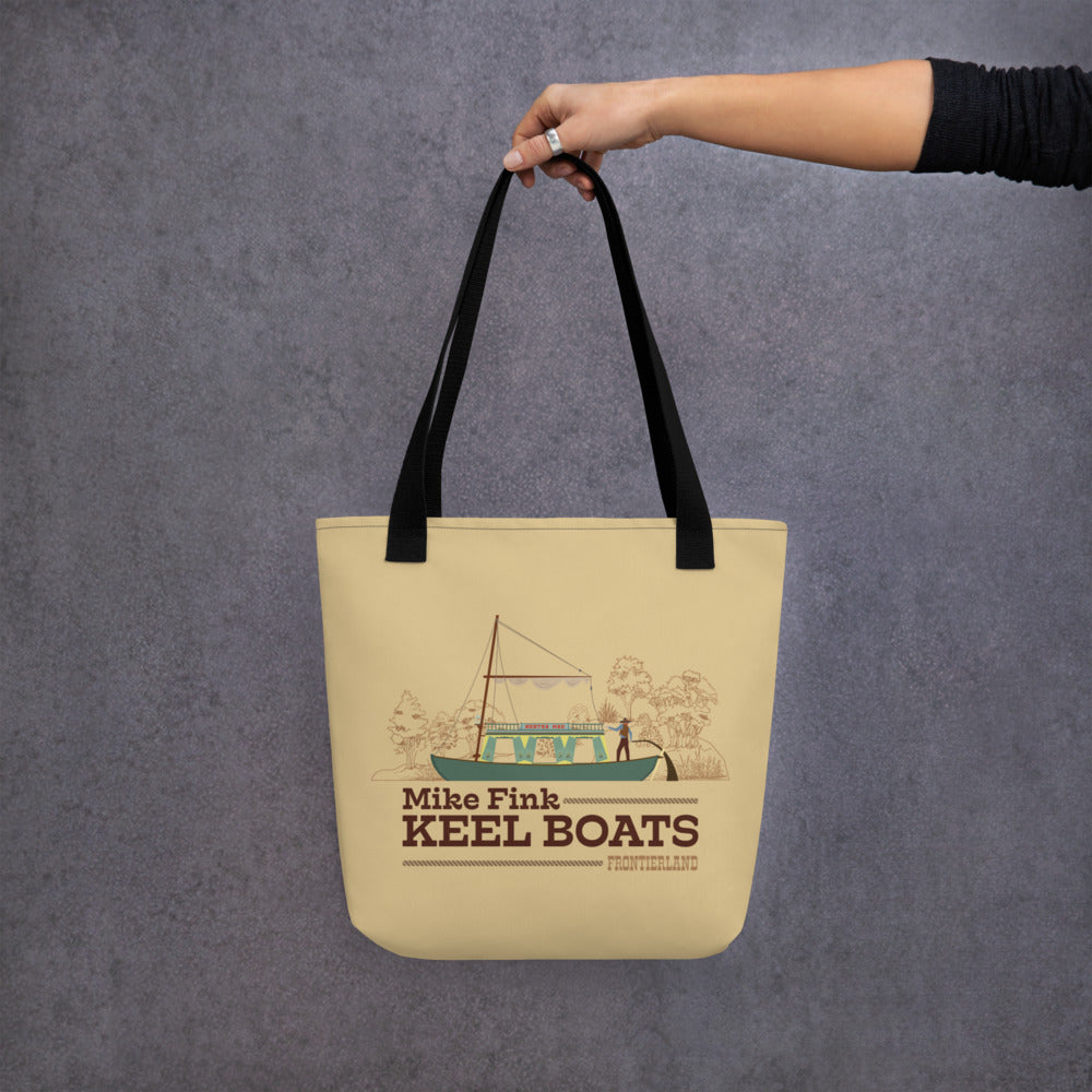 MIKE FINK KEEL BOATS boat scene Tote bag